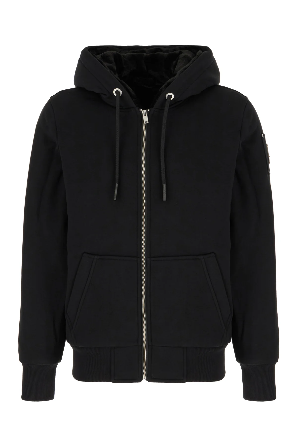 Black cotton blend padded sweatshirt -  | High Quality Luxury Handbag Shop