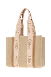 Borsa shopping Woody grande in lino cappuccino -  | High Quality Luxury Handbag Shop