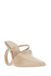 Powder pink leather Elina mules -  | High Quality Luxury Handbag Shop