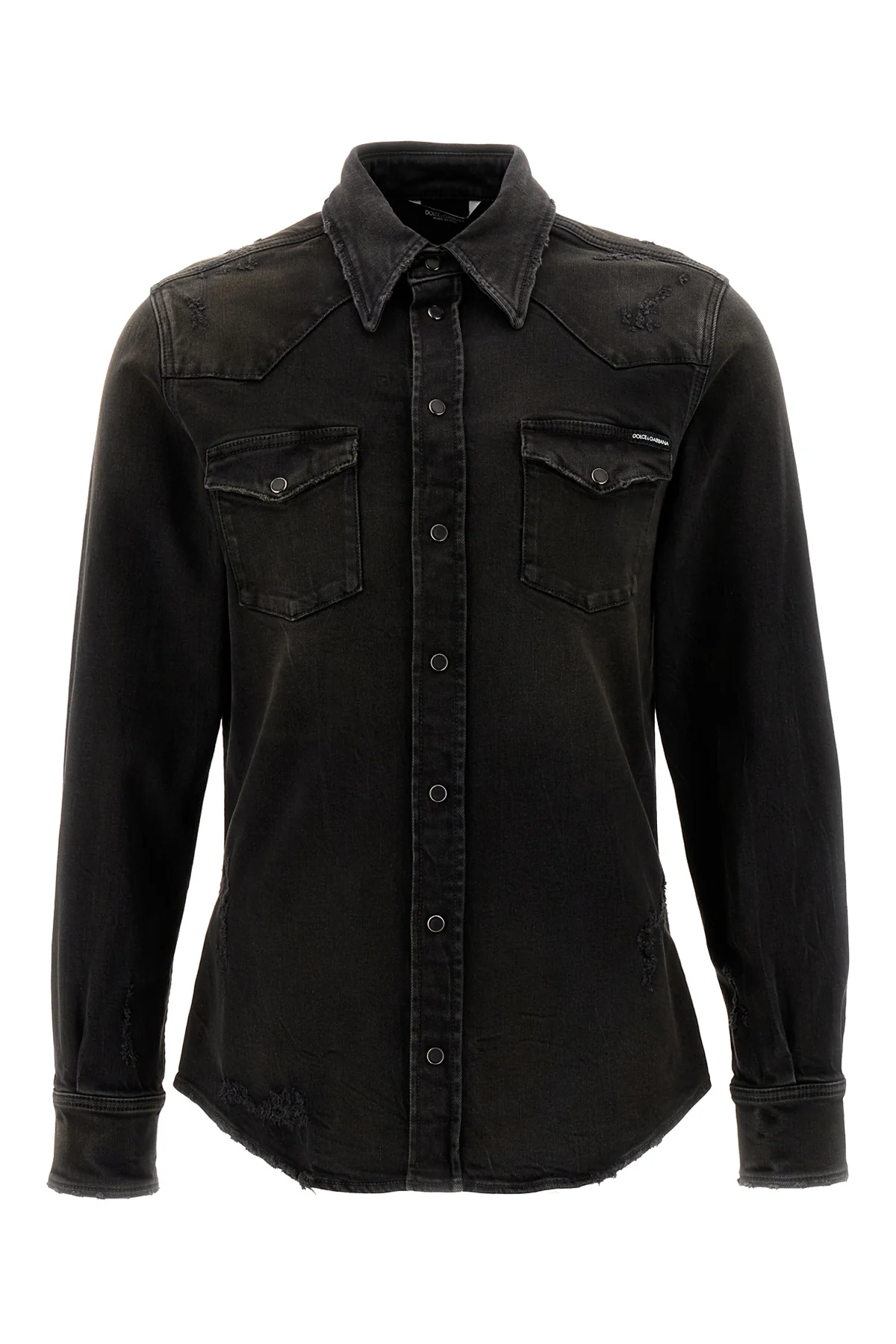 Slate stretch denim shirt -  | High Quality Luxury Handbag Shop