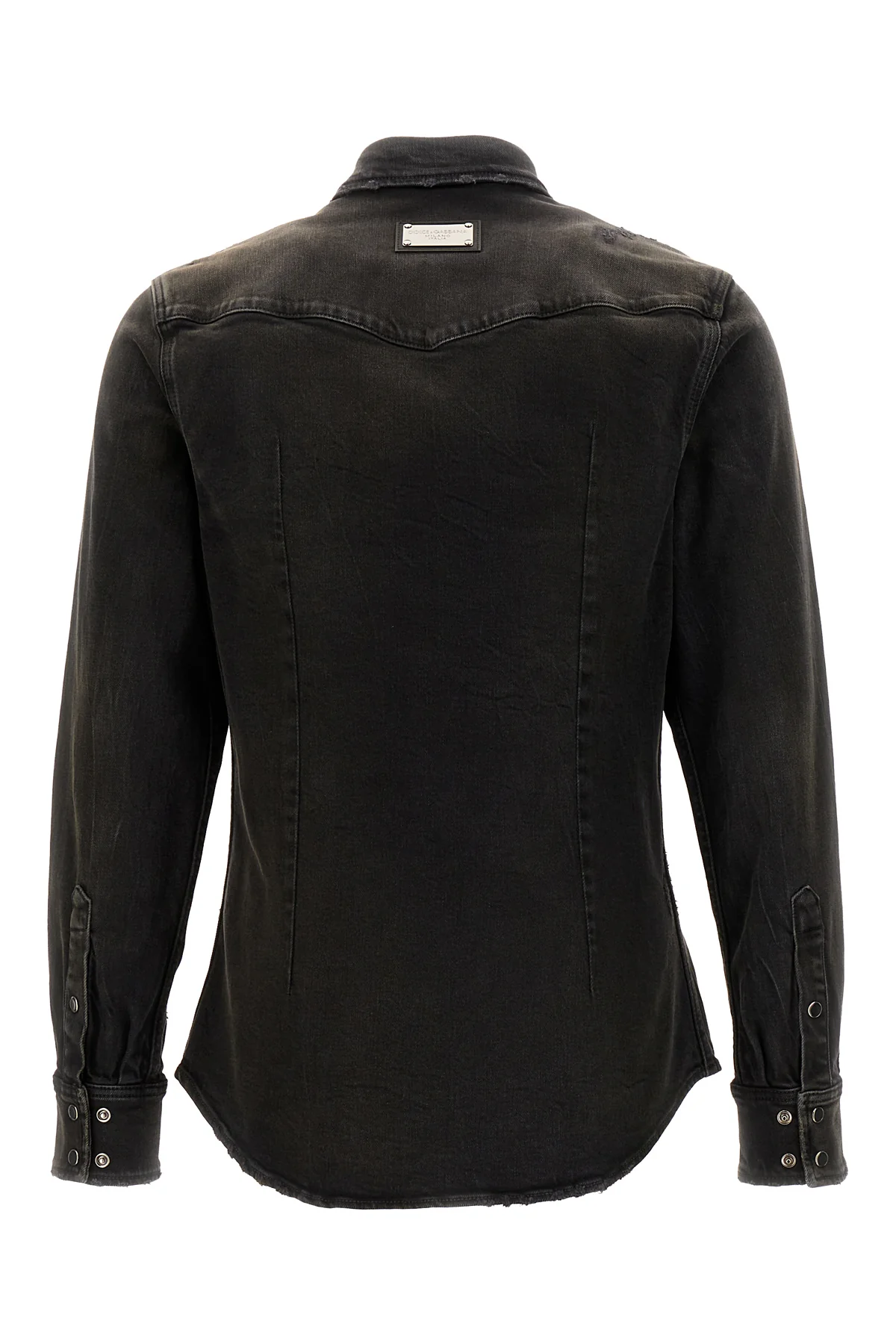 Slate stretch denim shirt -  | High Quality Luxury Handbag Shop