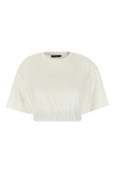 T-shirt in ciniglia avorio -  | High Quality Luxury Handbag Shop