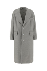 Melange grey wool blend coat -  | High Quality Luxury Handbag Shop
