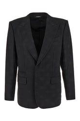 Black stretch wool blend blazer -  | High Quality Luxury Handbag Shop