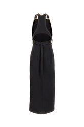 Black stretch wool Dungaree dress -  | High Quality Luxury Handbag Shop