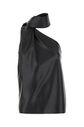 Black synthetic leather top -  | High Quality Luxury Handbag Shop