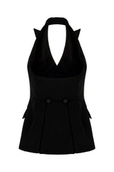 Black stretch wool vest -  | High Quality Luxury Handbag Shop