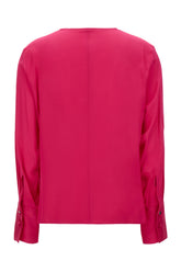 Fuchsia stretch silk blouse -  | High Quality Luxury Handbag Shop