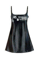 Black stretch vinyl mini dress -  | High Quality Luxury Handbag Shop