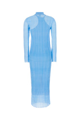 Light blue silk blend long dress -  | High Quality Luxury Handbag Shop