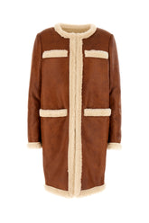 Brown eco shearling jacket -  | High Quality Luxury Handbag Shop