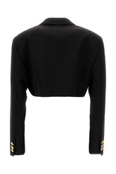 Black polyester blend blazer -  | High Quality Luxury Handbag Shop