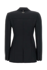 Black stretch polyester blend blazer -  | High Quality Luxury Handbag Shop