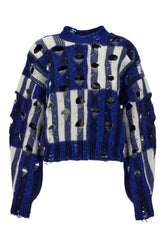 Embroidered wool blend oversize sweater -  | High Quality Luxury Handbag Shop