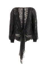 Black lace and silk blouse -  | High Quality Luxury Handbag Shop