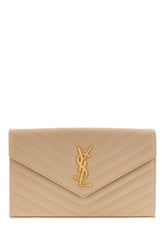 Beige leather Cassandre wallet -  | High Quality Luxury Handbag Shop