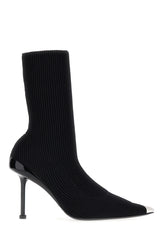 Black stretch nylon Slash ankle boots -  | High Quality Luxury Handbag Shop