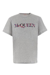 Mélange grey stretch cotton oversize t-shirt -  | High Quality Luxury Handbag Shop