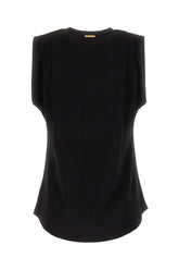 Black stretch viscose t-shirt -  | High Quality Luxury Handbag Shop