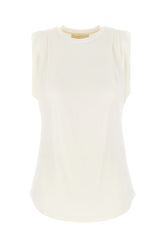 Ivory stretch viscose t-shirt -  | High Quality Luxury Handbag Shop