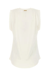 Ivory stretch viscose t-shirt -  | High Quality Luxury Handbag Shop