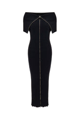 Black cotton blend dress -  | High Quality Luxury Handbag Shop