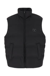 Black stretch nylon blend sleeveless padded jacket -  | High Quality Luxury Handbag Shop