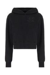 Black stretch cotton sweatshirt -  | High Quality Luxury Handbag Shop