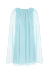 Light-blue silk mini dress -  | High Quality Luxury Handbag Shop
