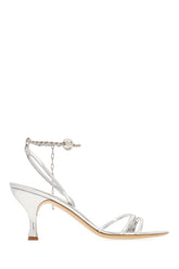 Silver leather sandals -  | High Quality Luxury Handbag Shop