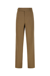 Brown stretch wool pants -  | High Quality Luxury Handbag Shop
