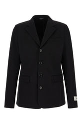 Black stretch cotton blend blazer -  | High Quality Luxury Handbag Shop