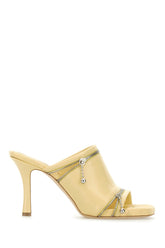 Cream leather Peep mules -  | High Quality Luxury Handbag Shop