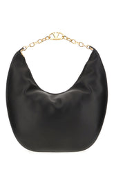 Black nappa leather VLogo Moon handbag -  | High Quality Luxury Handbag Shop