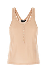 Peach stretch viscose tank top -  | High Quality Luxury Handbag Shop