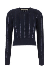 Midnight blue cotton sweater -  | High Quality Luxury Handbag Shop