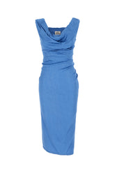 Cerulean blue viscose Ginnie mini dress -  | High Quality Luxury Handbag Shop