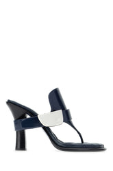 Petrol blue leather Bay thong sandals -  | High Quality Luxury Handbag Shop
