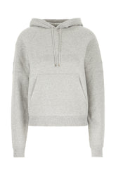 Melange grey cotton blend sweatshirt -  | High Quality Luxury Handbag Shop