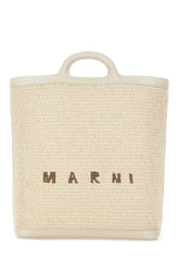 Two-tone raffia and leather Tropicalia shopping bag -  | High Quality Luxury Handbag Shop