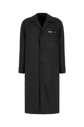 Dark grey stretch cashmere coat -  | High Quality Luxury Handbag Shop