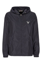 Navy blue nylon windbreaker -  | High Quality Luxury Handbag Shop