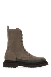 Dove grey suede ankle boots -  | High Quality Luxury Handbag Shop