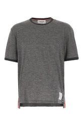 Dark grey stretch wool t-shirt -  | High Quality Luxury Handbag Shop