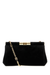Black velvet medium Marlene shoulder bag -  | High Quality Luxury Handbag Shop