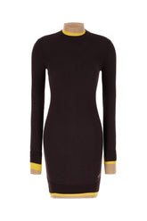 Aubergine wool blend dress -  | High Quality Luxury Handbag Shop