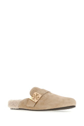 Slippers Mellow in pelle scamosciata cappuccino -  | High Quality Luxury Handbag Shop