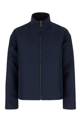 Navy blue wool blend jacket -  | High Quality Luxury Handbag Shop