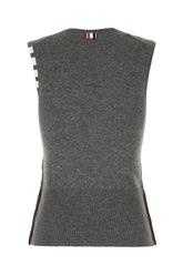 Dark grey cashmere sleeveless sweater -  | High Quality Luxury Handbag Shop