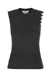 Graphite cashmere sleeveless sweater -  | High Quality Luxury Handbag Shop